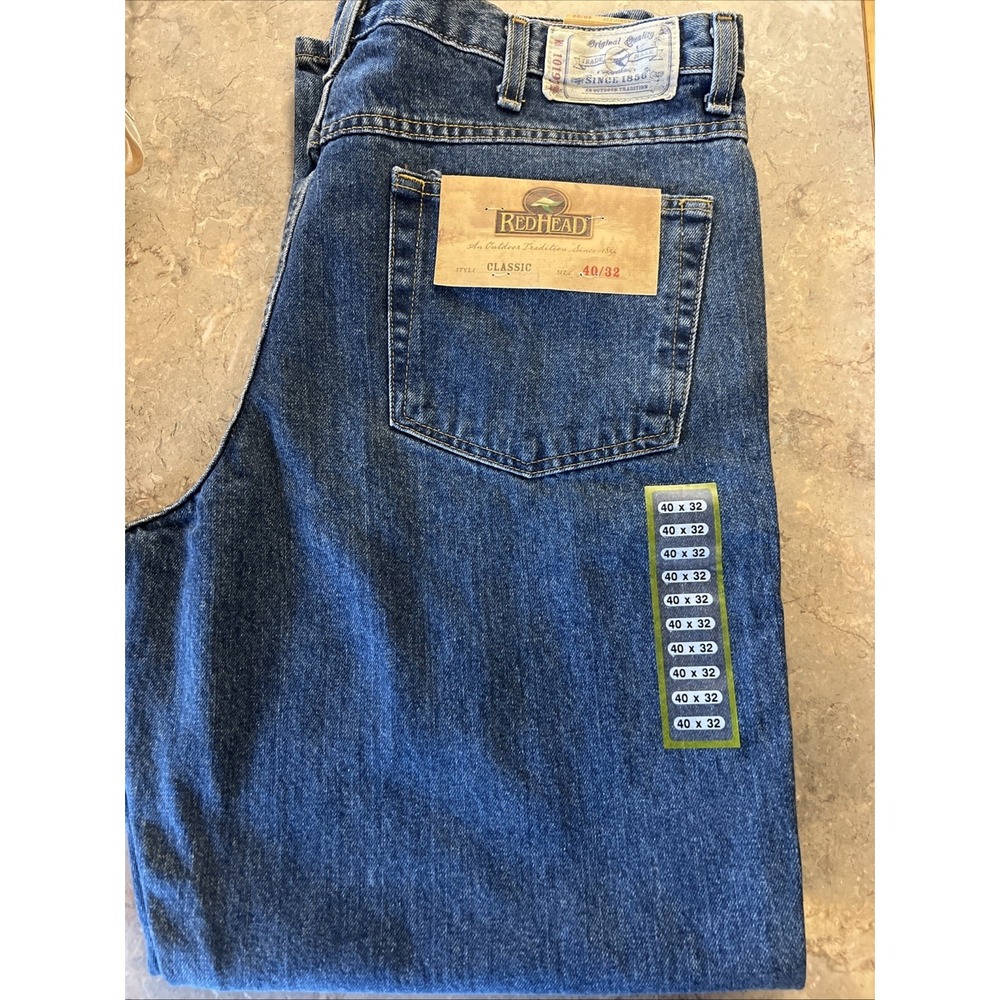 RedHead. Men's Classic Fit Jeans. Dark Stone Denim. Size: 40 x 32
